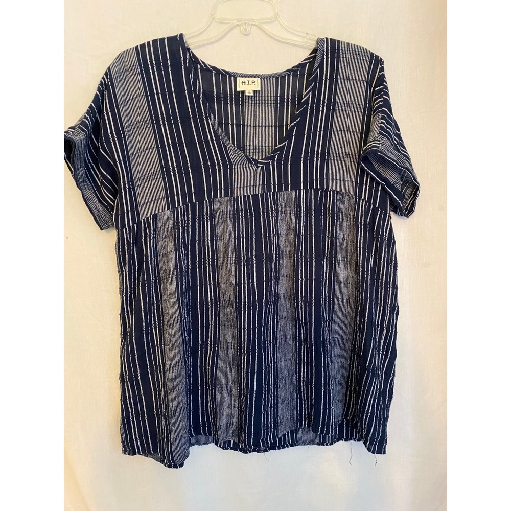Striped Short Sleeve Flowy Top